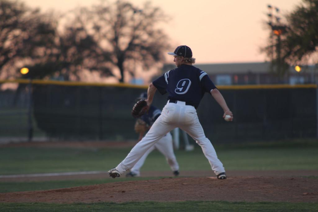 Junior Clayton Haag pitches against Round Rock on March 26.