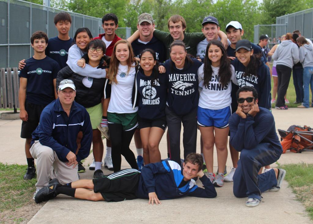 The Maverick tennis team after playing in the district tournament at Old Settlers Park. 