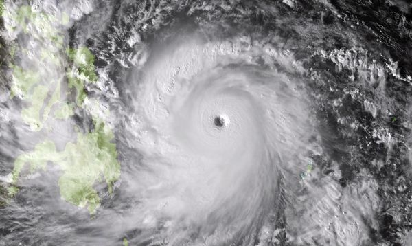 A satellite captured this image of Haiyan looming over the Philippines on November 8th. Notice the countrys virtual invisibility due to the clouds density.