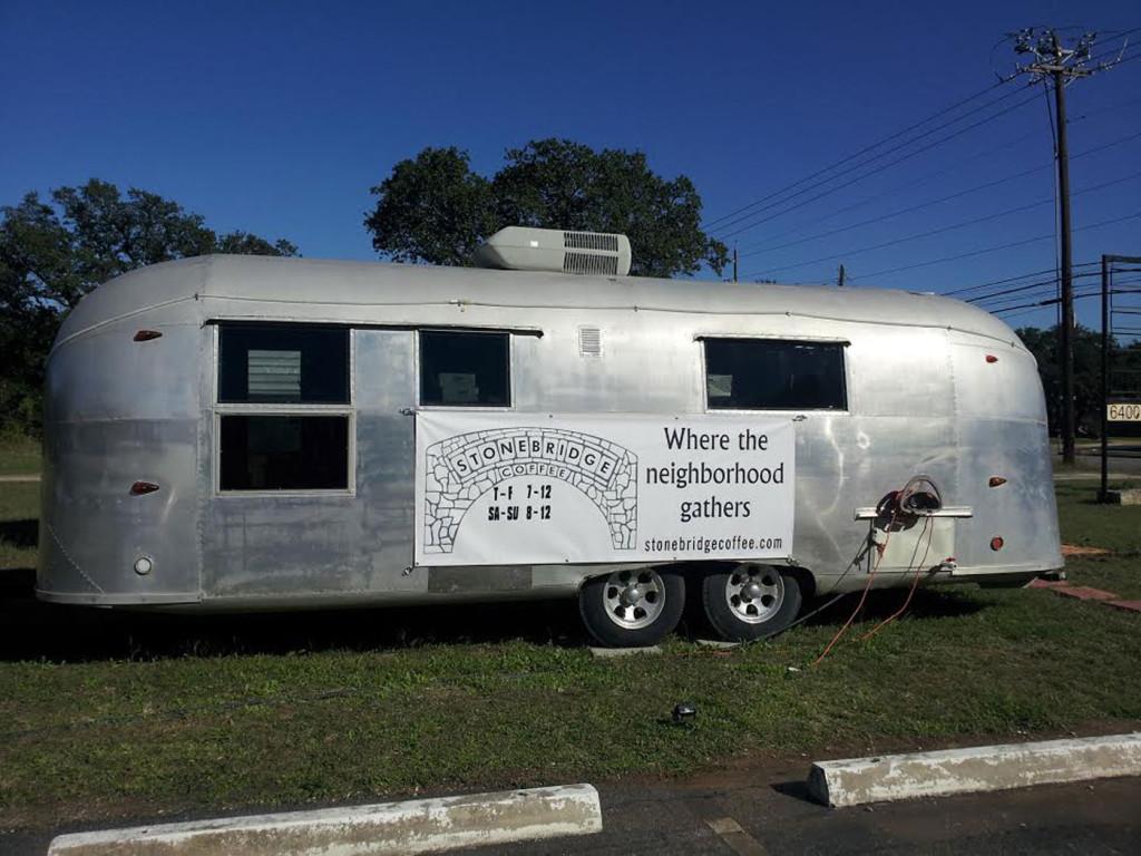 Stonebridge Coffee runs out of an airstream trailer, serving hot drinks and food daily.  