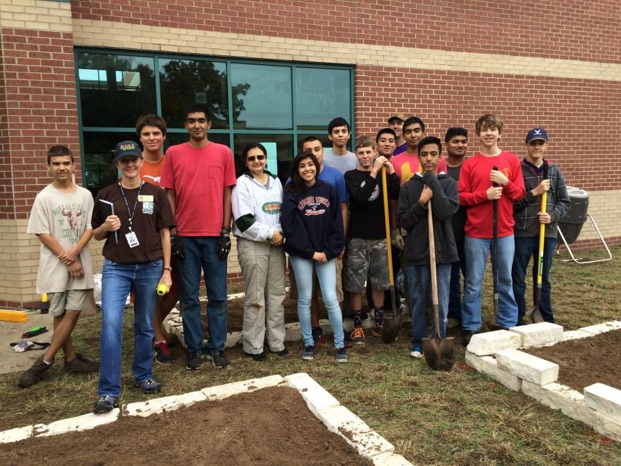 With help from his friends in Boy Scouts and ROTC, Eagle Scout candidate Ajay Nair built 3 garden beds. These beds will host native species of that will improve the suffering cave ecosystem.

