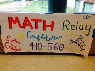 Mu Alpha Thetas Math Relay will take place on April 1st. 