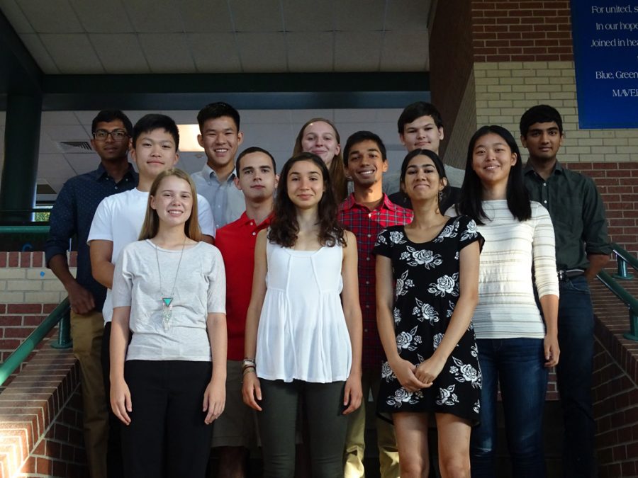 PSAT Pays Off
After a celebration breakfast, the twelve National Merit Semifinalists stop for a group picture on the stairs.