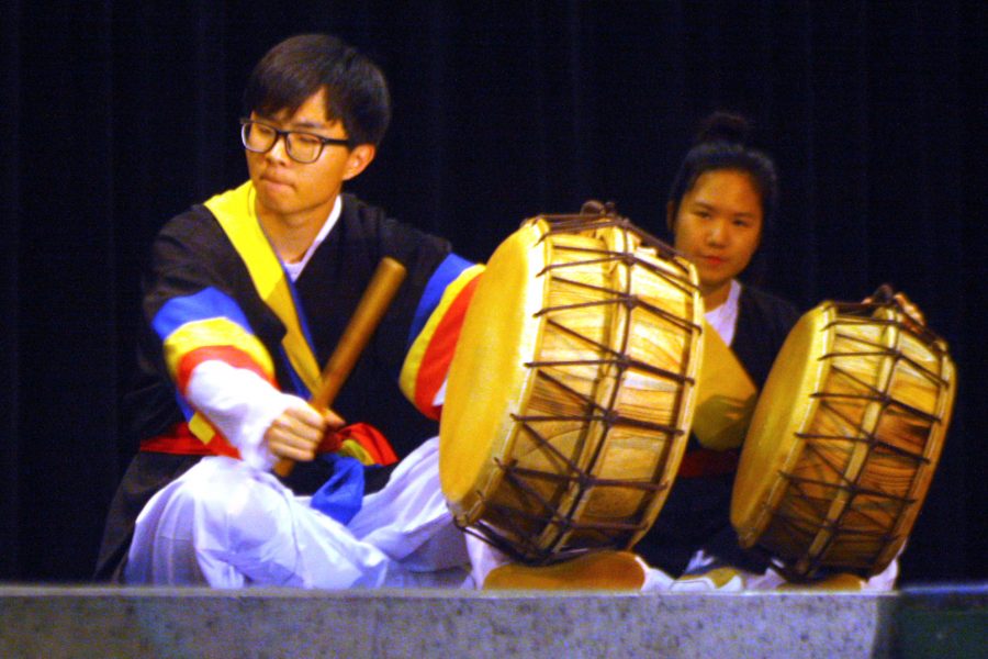 At the 2016 Culture Fair, senior Derek Jang and junior Sharon Park play traditional Korean drums with the group called Daool, which means united as one in Korean. In preparation for the performance, the group practiced two hours per week. In addition to the McNeil culture fair, Daool also performed at Asian events throughout Central Texas.