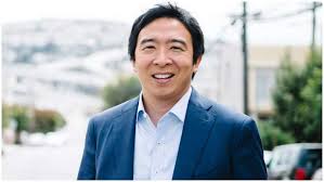 Picture of Andrew Yang above, Democratic 2020 hopeful. Plays crucial role in though of UBI