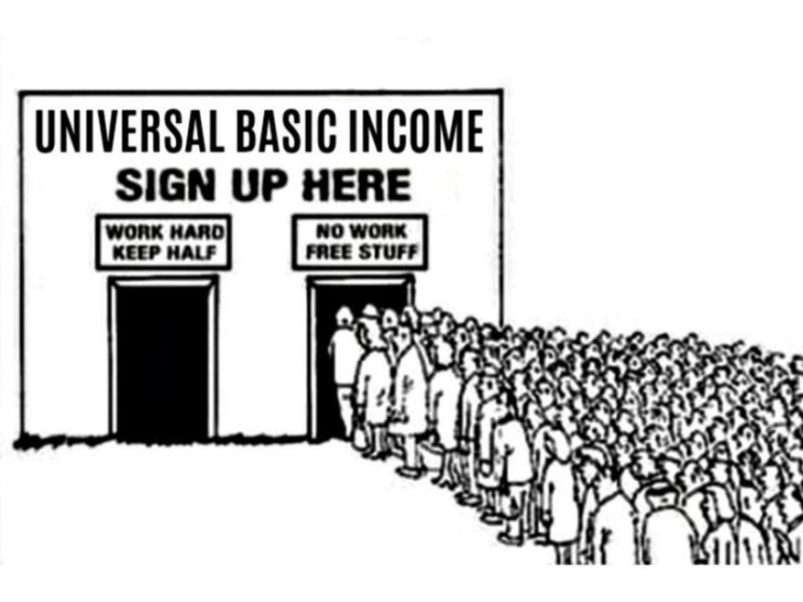 Pictured above: These lines would be insanely long, and there would be no way to control them. Everyone would sign up for this income and it would be a never ending cycle into national debt.