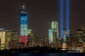 Every year on the anniversary of the tragedy, New York City shoots two beams of light from where the World Trade Center towers once stood, and a permanent memorial sits there as well.