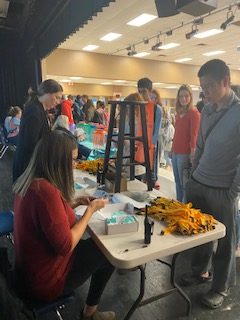 Students above waiting in line during lunch for their SMART Tag