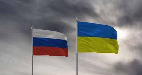 Russia and Ukraine’s flags stand side by side during Ukraine’s invasion. The forceful entrance by Russia began on Feb. 24 and on the first day, 137 people were reportedly killed. As of today, 5.3 million refugees have fled Ukraine and 2,700 civilians have been killed. 