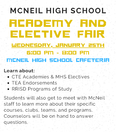 Academy and Elective Fair on Jan. 25