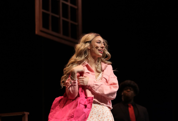 Ava Baker as Elle Woods and Jacob Easter as Professor Callahan during an intense musical number