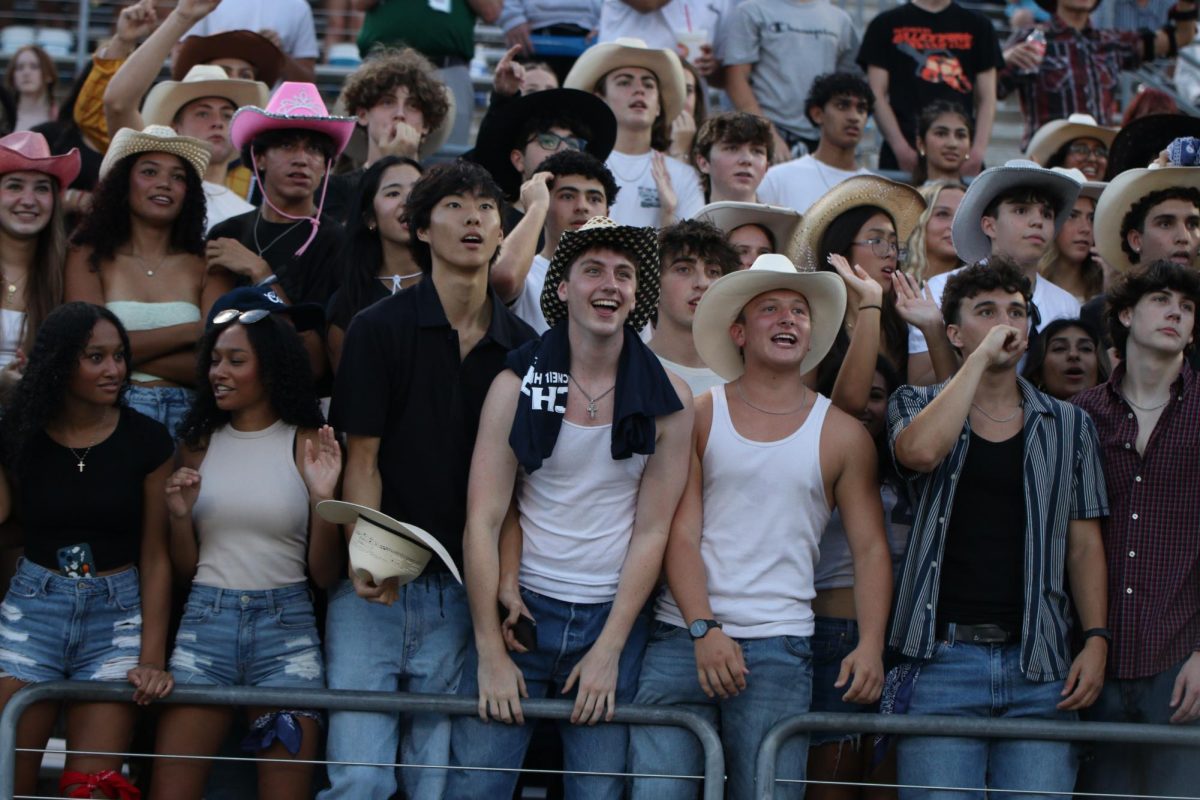 The McNeil student section at the varsity football game on Thursday, Aug. 29.