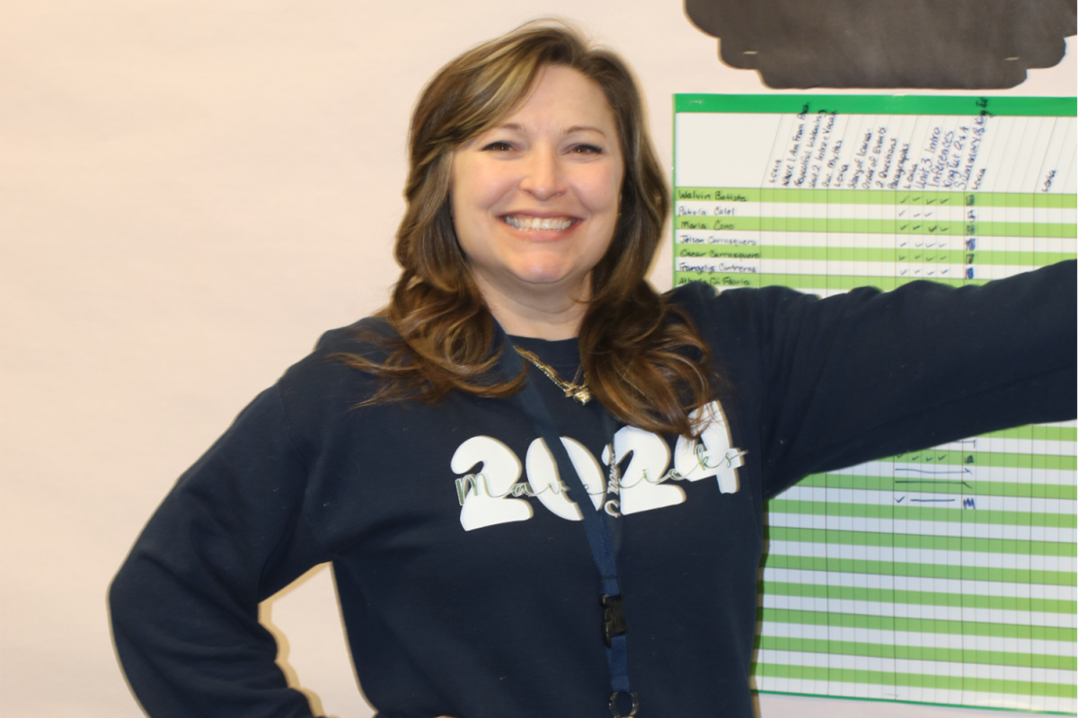 ESL Teacher Kerre Cole poses for a picture in her classroom. 