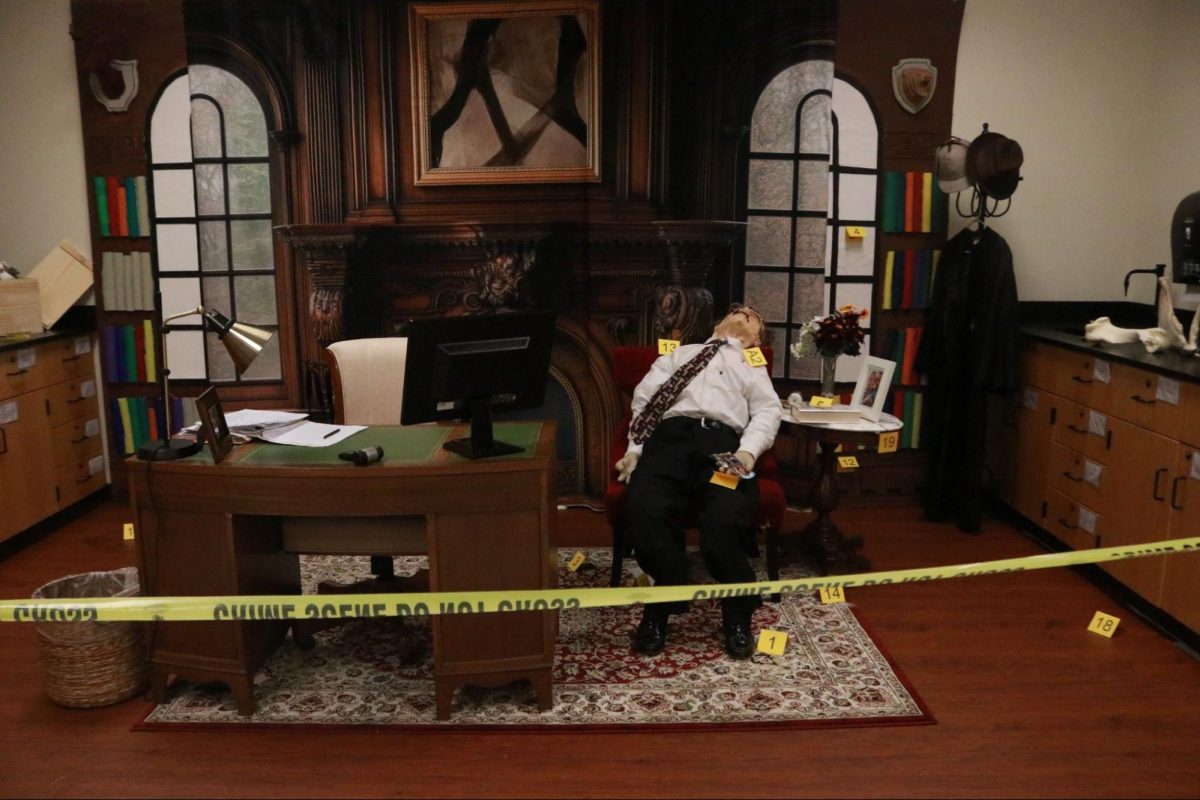 Forensic crime scene created by teacher Carol Seng