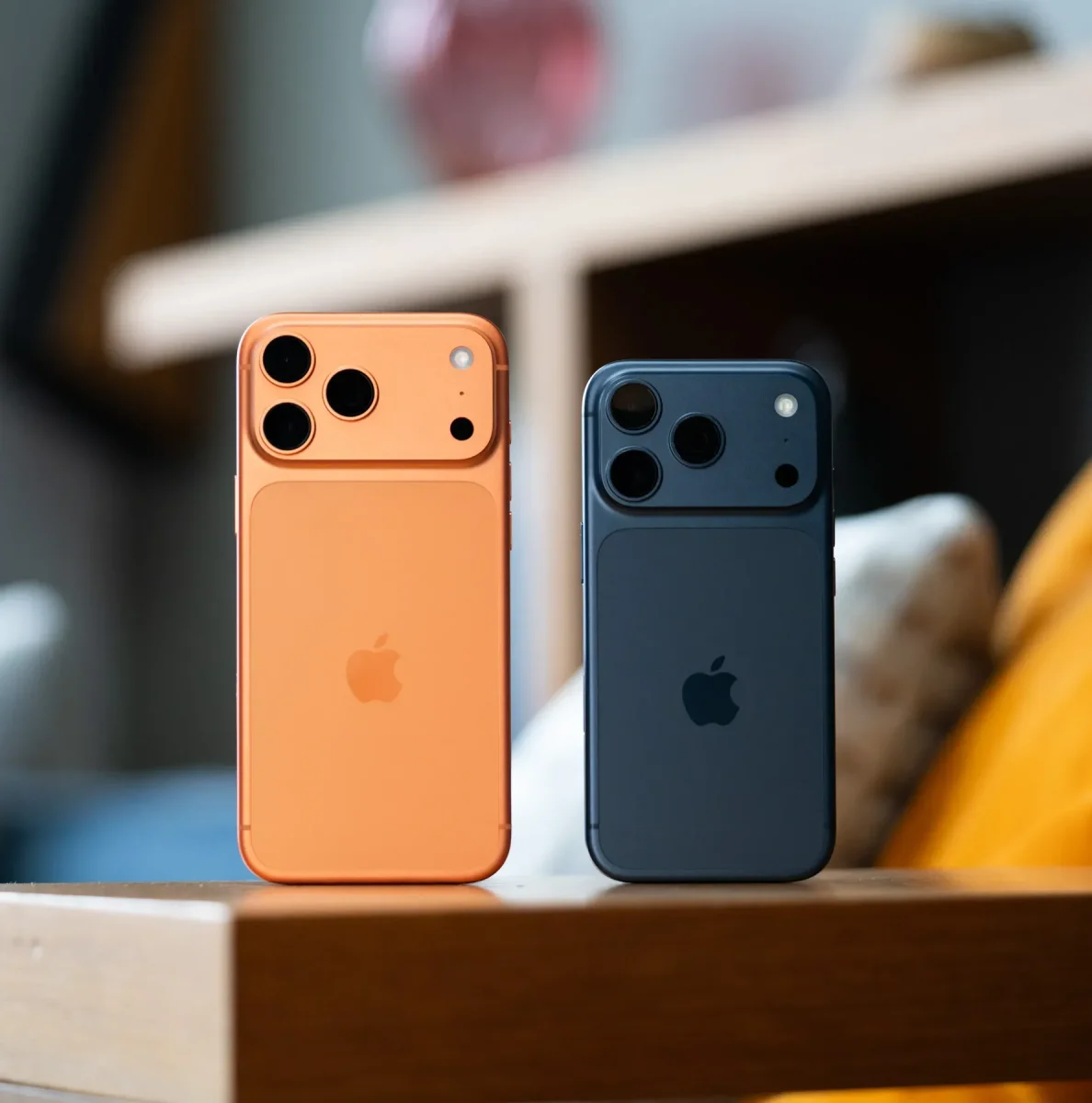 The iPhone 17 Pro and iPhone 17 (pictured left to right). Photo Courtesy of The Verge