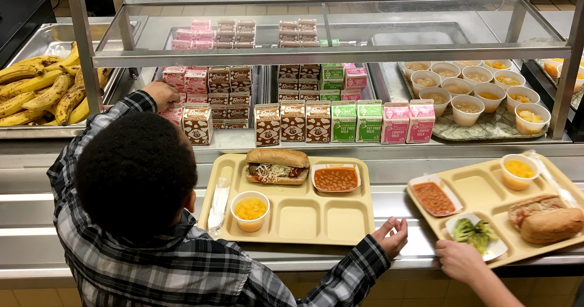 Picture of an average school lunch line. Photo Courtesy of NBC News
