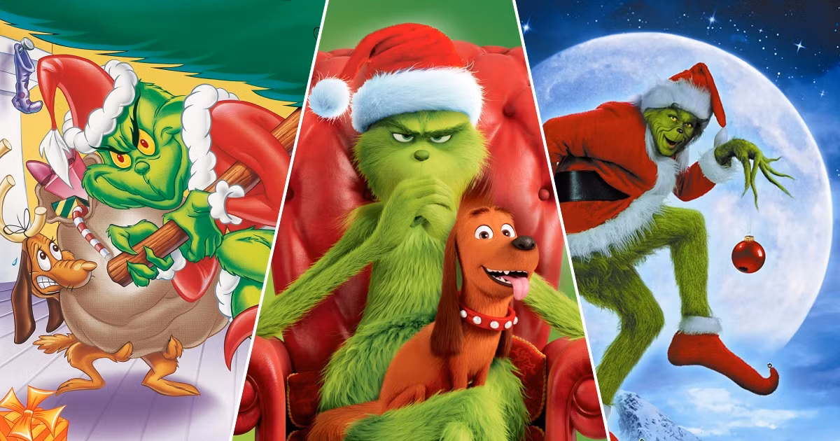 From left to right, the 1966 version, the 2018 version and the 2000 version of the Grinch. Photo Courtesy of MovieWeb
