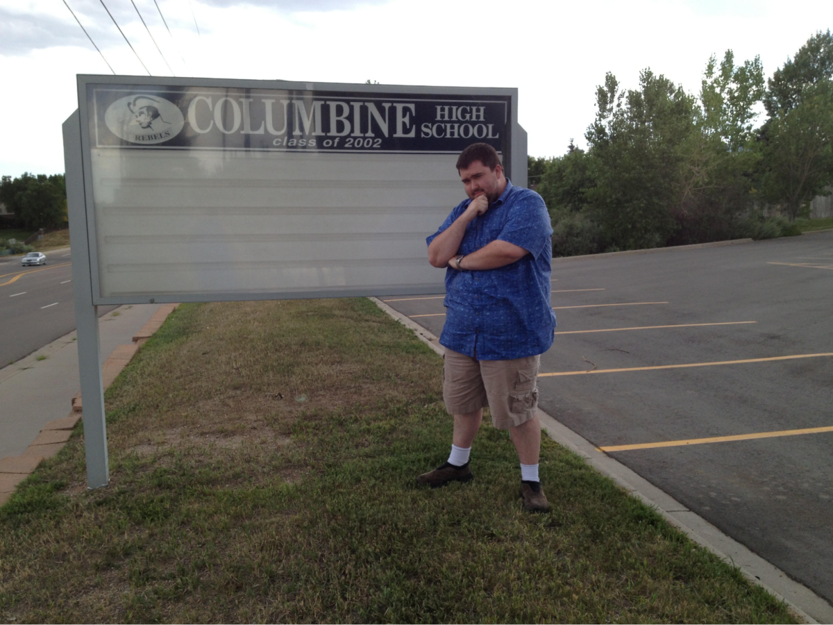 In 2013, 10 years after graduating from Columbine High School, Peacock drove by where he used to live in Colorado, stopping by Columbine to take a picture. “My brother lived in a different part of Colorado and we were going through the Denver area on the way,” Peacock said. “I didn't really do much beyond see[ing] the school from the outside. 
