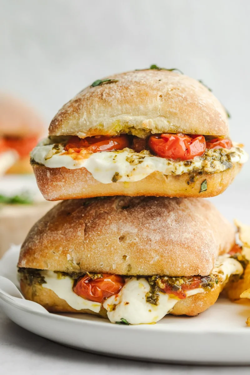 The original tomato and mozzarella sandwich recipes' result. Photo Courtesy of My Everyday Table