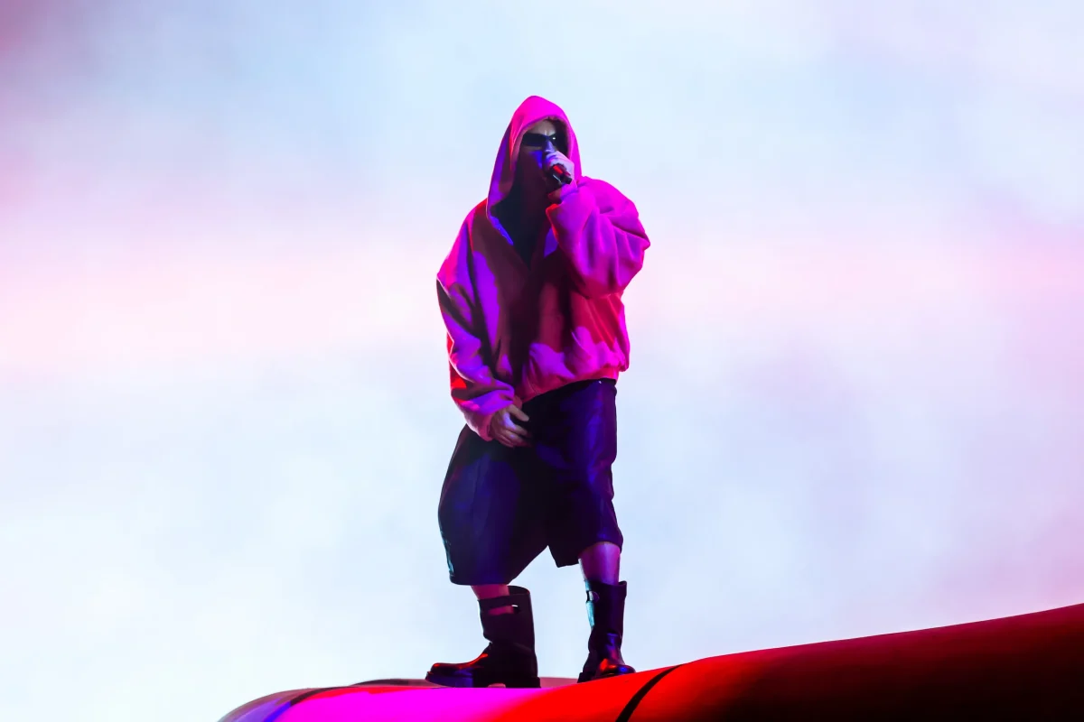 The full set, which lasted around 90 minutes, was split between performances and Bieber playing memes from YouTube. Photo Courtesy of Vogue