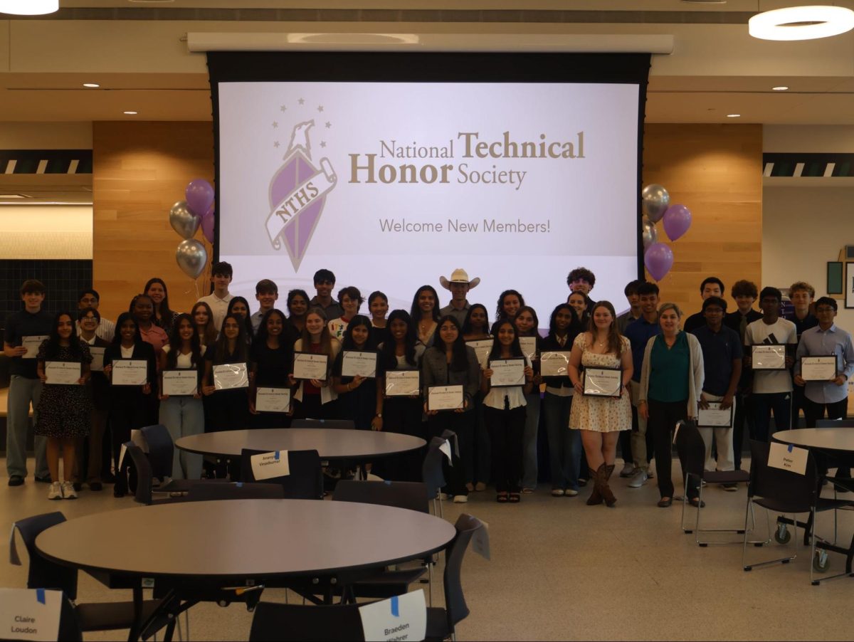 National Technical Honor Society new inductee group photo. Photo was taken by Kelley Beeler