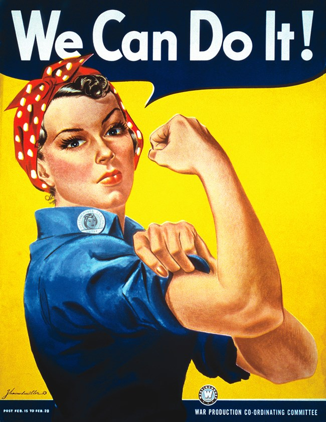 Created in 1941 by J. Howard Miller, Rosie the Riveter is a cultural icon representing the millions of women who joined the workforce during WWII. 